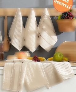 حوله آشپزخانه ست دست و صورت بژ 30x50cm برند Rebeka Home Collection کد 1723646731