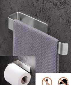 ست جا دستمال حوله ای توالت فولادی ضد زنگ چسبناک پیچ مونتاژ برند DELTAHOME کد 1724772121