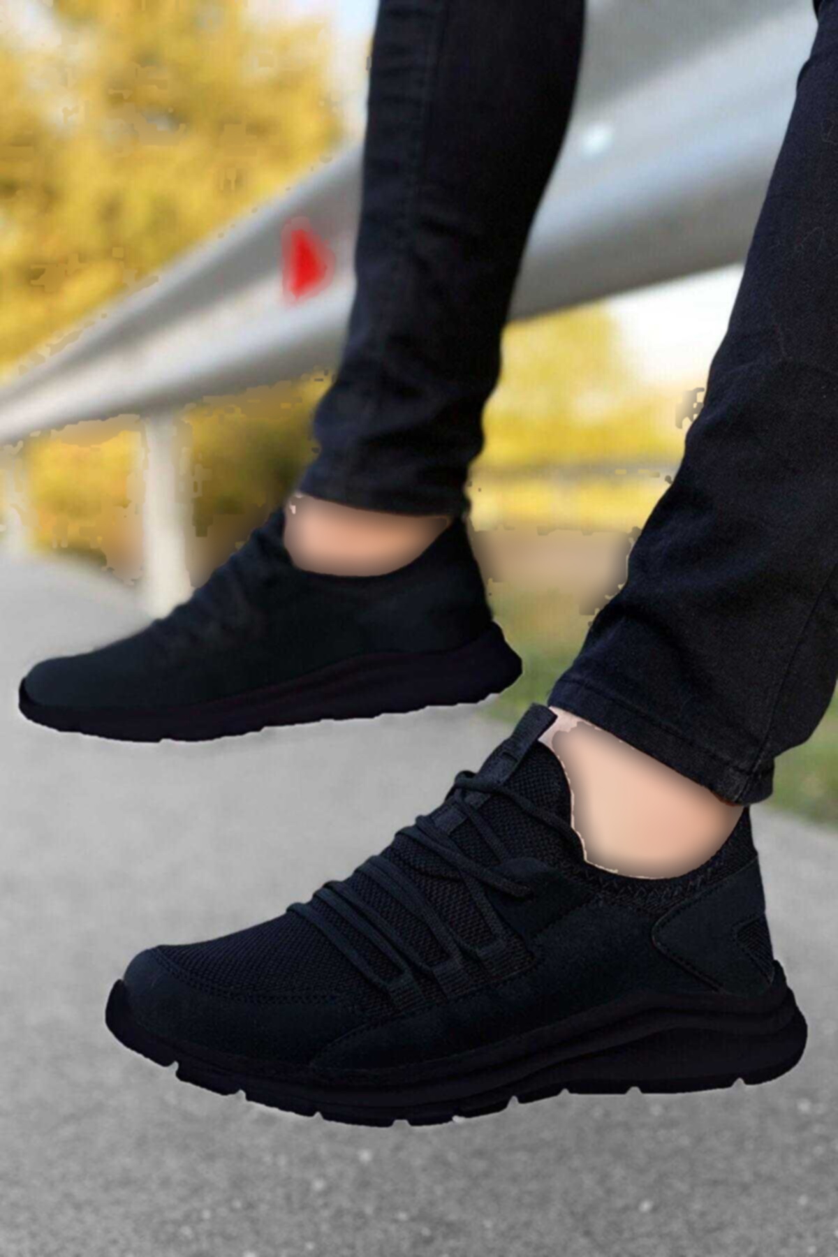 کفش اسپرت بافتنی فوق العاده سبک مشکی برند BIG KING کد 1722593832