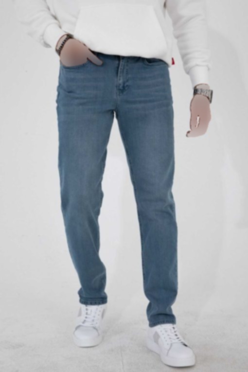 شلوار جین برش راحت متناسب لایکرا کشی آبی مردانه برند HLT JEANS کد 1722839043