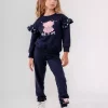 ست لباس راحتی پایین طرح گلدار چاپی فرشته بلوز گرمکن دخترانه برند Mışıl Kids کد 1727012369