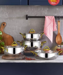 ست قابلمه 8تکه طلایی برند Kahramanlar کد 1726304817