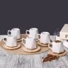 ست فنجان قهوه با نعلبکی چوب منشوری شکل 6نفره سفید برند EvimSepette کد 1726924791