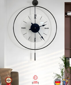 ساعت دیواری شیشه ای تزئینی شفاف قد متوسط کوارتز برند MetaQuartz Aksesuar کد 1726401730