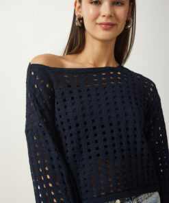 پلیور بافتنی سرمه ای برند Lovelyİstanbul کد 1726922653