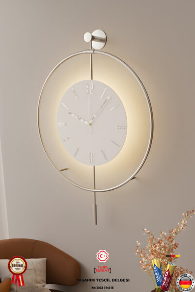 ساعت دیواری led شیشه ای تزئینی مدرن کریستال کروم , (سایز متوسط) x برند MetaQuartz Aksesuar کد 1726401801