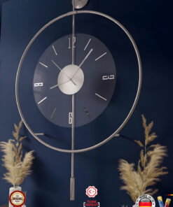 ساعت دیواری شیشه ای تزئینی مات فلزی شفاف قد متوسط طوسی برند MetaQuartz Aksesuar کد 1726401741