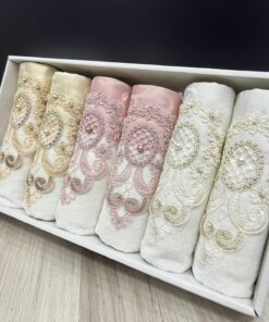 حوله ست آشپزخانه جعبه‎دار گیپوردار برند AYHANHOME کد 1726665358