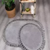ریش‎ریش بیضی تزئینی مدرن مخمل زیرپایی حمام سیمیرناه شیطان برند Myevilla کد 1726665197