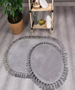 ریش‎ریش بیضی تزئینی مدرن مخمل زیرپایی حمام سیمیرناه شیطان برند Myevilla کد 1726665197
