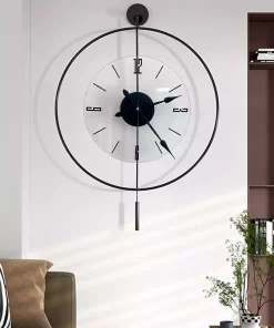 ساعت دیواری شیشه ای تزئینی شفاف قد متوسط کوارتز برند MetaQuartz Aksesuar کد 1726401730