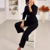 سرهمی سری کمربند از جلو کمر طرحدار مشکی زیپدار زنانه برند BERNEO کد 1726661055