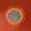 ساعت دیواری led شیشه ای تزئینی مدرن کریستال کروم