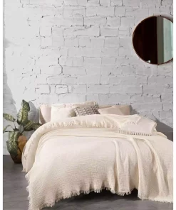 روانداز تخت خواب 200x کامل muslin 40 شیری برند OTEKS HOME COLLECTİON کد 1726309344