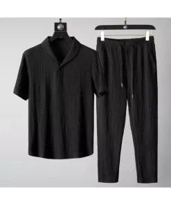 ست لباس راحتی لایکرا پارچه آستین کوتاه تابستانی طرحدار تیشرت مردانه زنانه برند DWN WEAR کد 1727594633