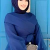 لباس مجلسی تور دار سرمه ای کمربند زنانه برند TRENDTESETTÜR کد 1726920141