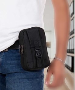 کمربند دار قسمته جیبدار مشکی کیف کمری برند Adelina Bags کد 1725437065