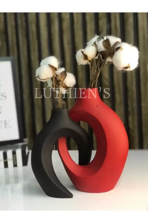 ست گلدان تزئینی قرمز مشکی برند Luthien کد 1726924442