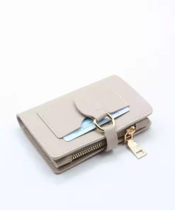 کیف پول قهوه ای سموری روشن زنانه برند Womancraft کد 1726309110