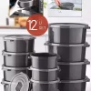 ظرف نگهداری مایکروویو گرد ست قابل استفاده خاکستری آنتراسیت در دیفیوزر برند Nandy Home کد 1729336029