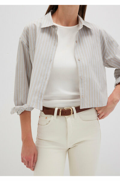 کمربند چرم مصنوعی قهوه‎ای برند Mavi کد 1729427907