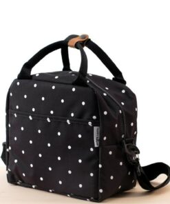 ناهار خوری حرارتی قلاب دوزی طرحدار خال خالی مشکی بنددار کیف ضد آب برند Happy Bear کد 1727795516