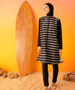 ست مایو اسلامی پوشیده متناسب راه‎راه برند Defacto کد 1728734056