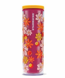 فلاسک پلاستیکی 473میلی لیتر طرح گلدار بنفش رنگی برند Starbucks کد 1729353443