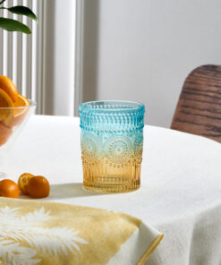 لیوان نوشیدنی 332میلی لیتر گل افتاب گردان زرد آبی برند Karaca کد 1729186440