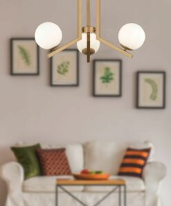 لوستر تخت خواب سالن جوان مدرن شیشه ای طرحدار طرح کهنه شده 3تایی سفید مورگان برند Apliqa کد 1729426589