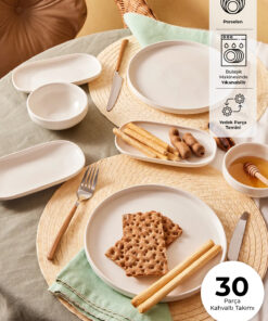 سرویس صبحانه چینی 6نفره 12تکه سفید برند Emsan کد 1728491608