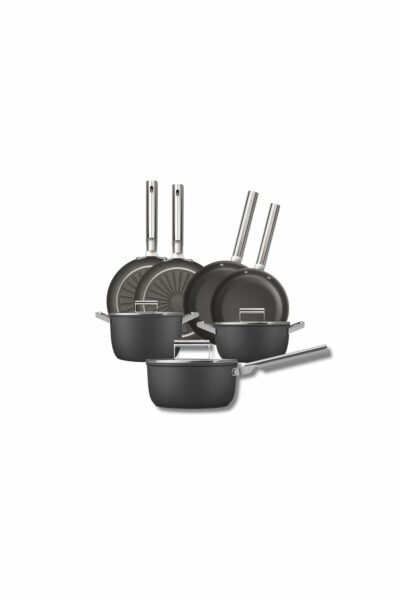 ست قابلمه تابه مشکی سبک برند Smeg کد 1729911860