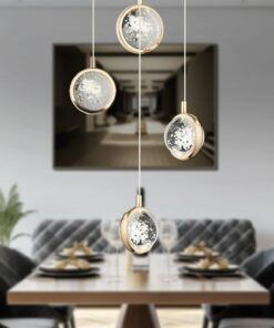 لوستر آویزه سالن مدرن گرد کریستال صندلی 3رنگ الدون برند Apliqa کد 1729512874