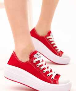 کفش اسپرت قالب راحت پاشنه کلفت قرمز زنانه برند Tonny Black کد 1729929507