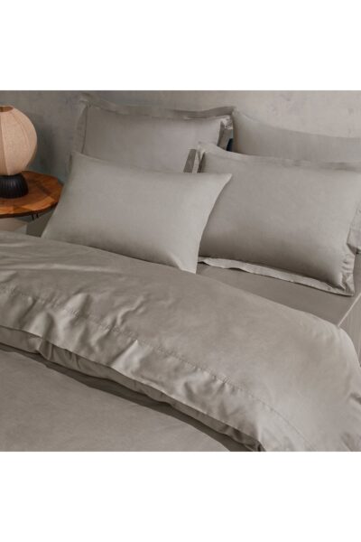 بالشت و رویه ست پنبه والان‎دار ساتن قهوه ای سموری ترکیب تطبیق برند Linens کد 1728358271