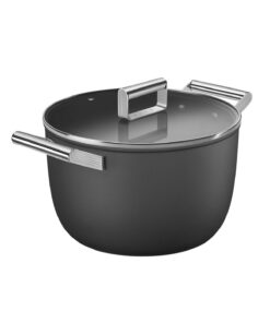 قابلمه شیشه ای درب‎دار مشکی سبک 26cm برند Smeg کد 1729911861