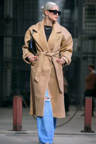 گشاد بلند پالتو زنانه قهوه‎ای برند Madmext کد 1730010150