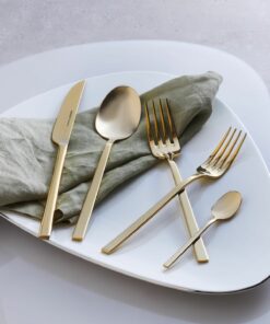 ست کارد, قاشق و چنگال براق 6نفره 30تکه طلایی برند Karaca کد 1729488983