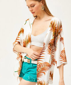 کیمونو ابریشم مصنوعی طرح گیپور شتری زنانه برند Olalook کد 1729458745