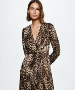 پیراهن طرح پلنگی راحت برند MANGO کد 1728438797