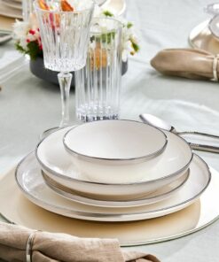 سرویس غذاخوری 12نفره 57تکه پلاتینی ساده برند Karaca کد 1729399878