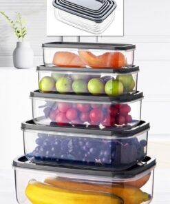 ظرف نگهداری ست مستطیلی 5تکه خاکستری آنتراسیت مفاد، صندوق پستی برند Nandy Home کد 1729412240