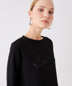 تونیک آستین بلند کار شده یقه گرد زنانه برند LC Waikiki کد 1729467795