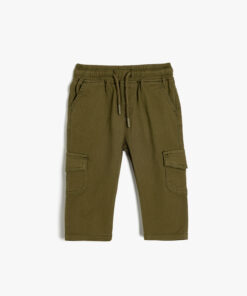 جیب دار پنبه ای کمر گره‎دار دمپا کش شلوار برند Koton کد 1729490054