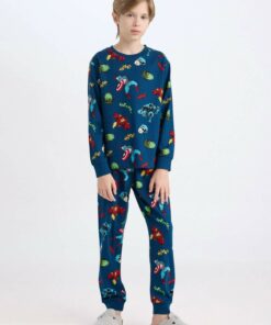 لباس راحتی پایین بالا متناسب آستین بلند پسرانه برند Defacto کد 1728742395