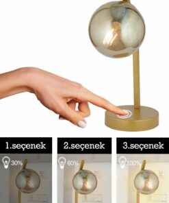 آباژور قابل تنظیم لمسی مدرن طراحی طلایی اتاق نشیمن-تخت فریسی برند Apliqa کد 1729322115