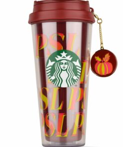 فلاسک اکسسوار دار پلاستیکی طرحدار رنگی زرشکی برند Starbucks کد 1729354412