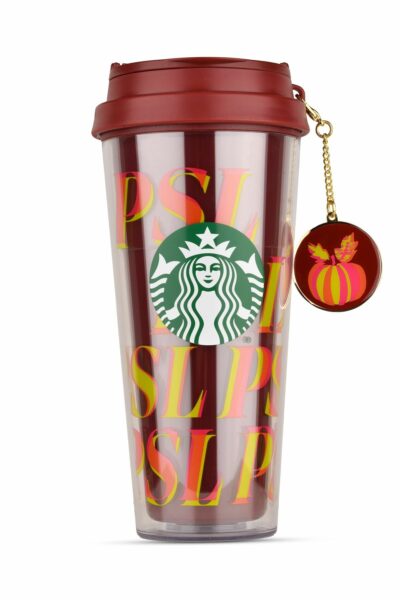 فلاسک اکسسوار دار پلاستیکی طرح‎دار رنگی زرشکی برند Starbucks کد 1729354412