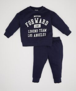 ست لباس راحتی سویی شرت کودک جاگر یقه گرد چاپی پسر برند Defacto کد 1728747746