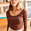 بلوز یقه دار گشاد قهوه زنانه برند Olalook کد 1729509861